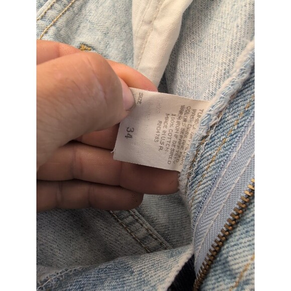 2- VTG Lee Shorts Mens 34 Made in USA 90s Riders Jeans Jorts Skate Light Wash - Picture 15 of 16